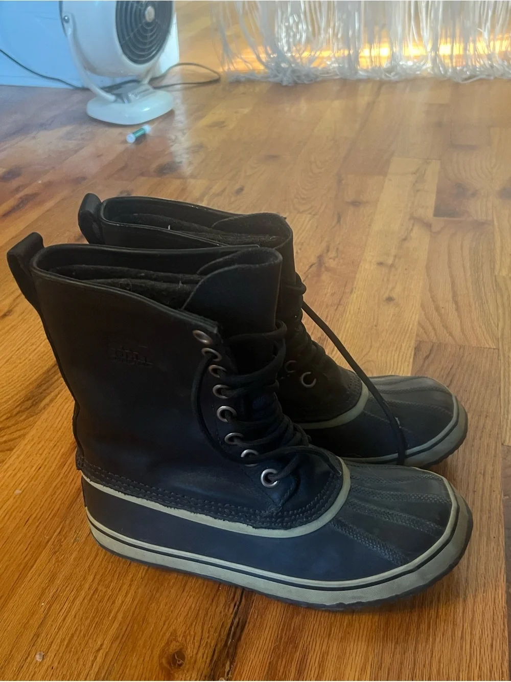 Women’s SOREL Black Waterproof Lace-Up Duck Boots